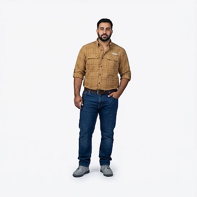 Magellan Outdoors Men's Barton Creek Outdoor Plaid Long Sleeve Shirt