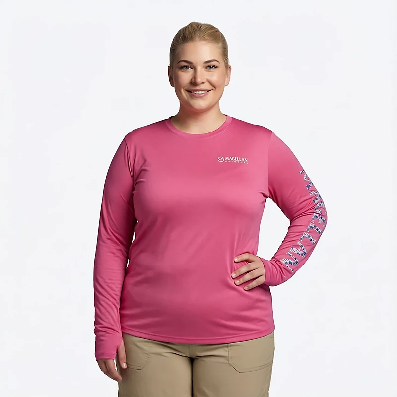 Magellan Outdoors Women's Caddo Lake Logo Long Sleeve Plus Fishing T-shirt