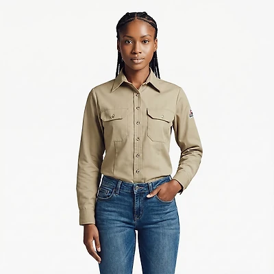 Bulwark Women's EXCEL FR ComforTouch Long Sleeve Uniform Dress Shirt