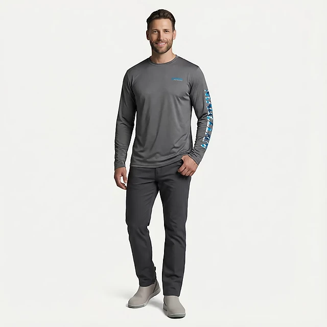 Chemise de pêche Magellan homme extérieur pro pêche gris moyen manches