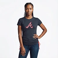 New Era Women's Braves Ruched Side T-shirt