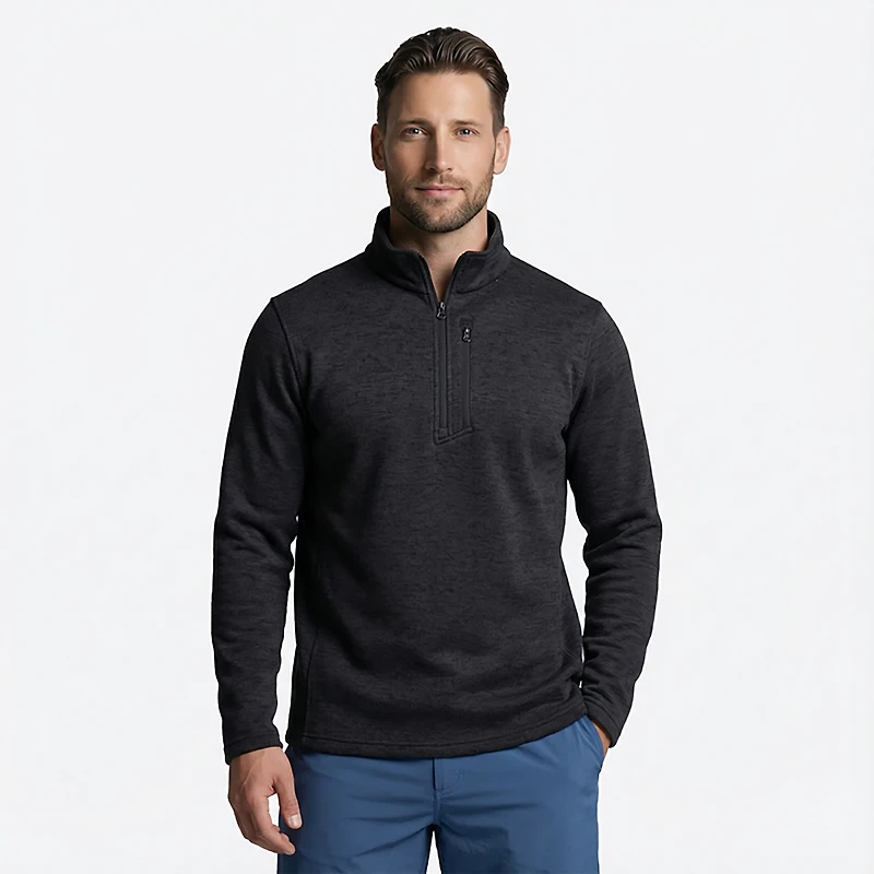 Magellan Outdoors Men's Hickory Canyon Slub Sweater Fleece 1/4 Zip Top