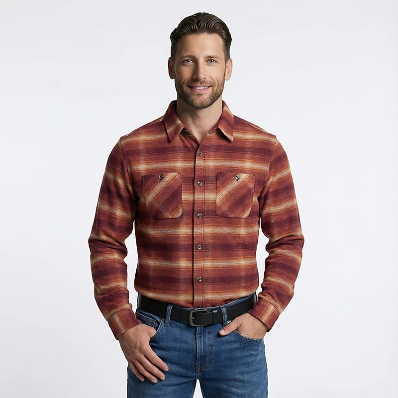 Magellan Outdoors Men's Campfire Brawny Long Sleeve Flannel Shirt