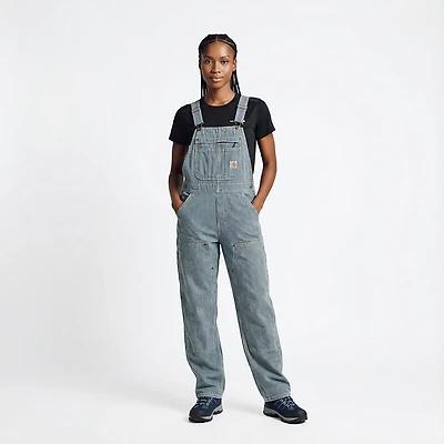 Carhartt Women's Relaxed Fit Denim Railroad Striped Bib Overall