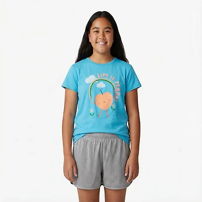 BCG Girls' Lifestyle Cotton Peachy Short Sleeve T-shirt