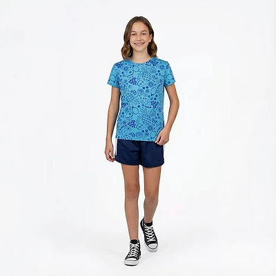 BCG Girls' Cotton Citrus AOP Graphic Short Sleeve T-shirt