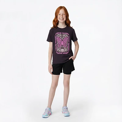 BCG Girls' Lifestyle Cotton Butterfly Short Sleeve T-shirt