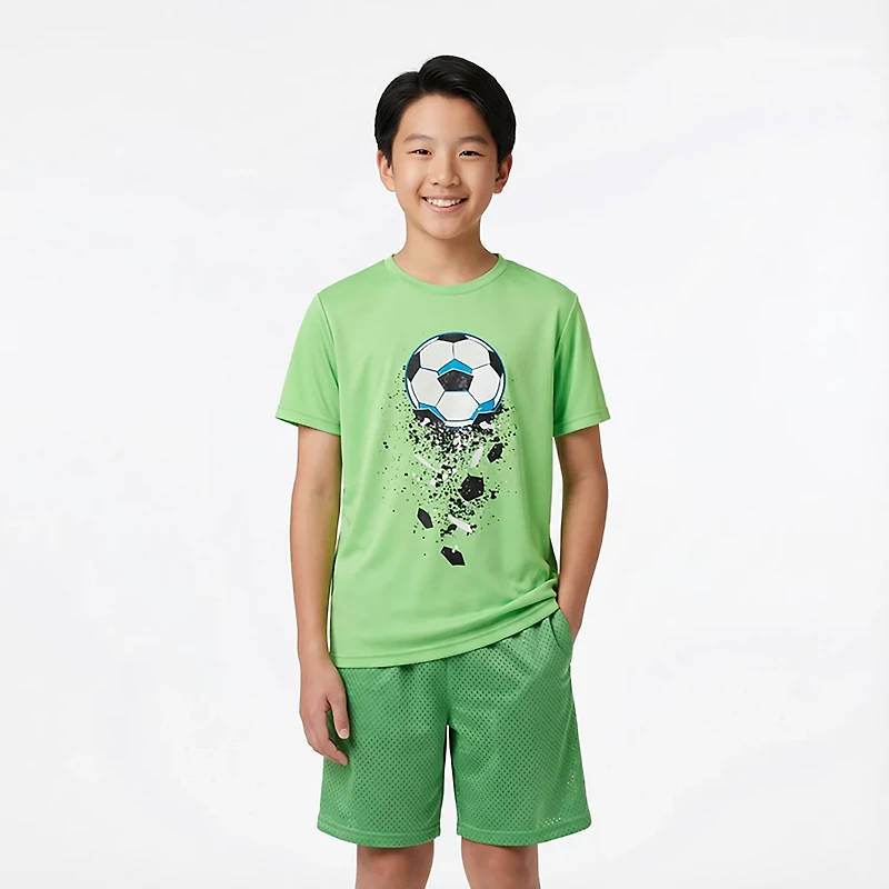 BCG Boys' Turbo Soccer Speckle Short Sleeve T-shirt