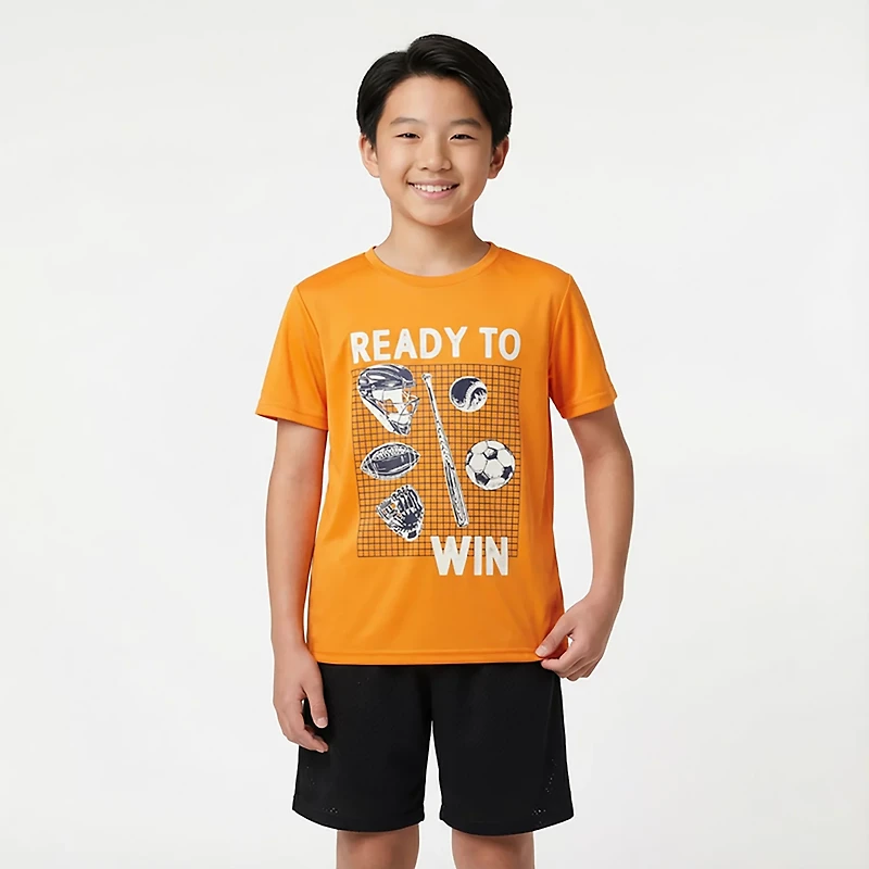 BCG Boys' Turbo Ready to Win Graphic T-shirt