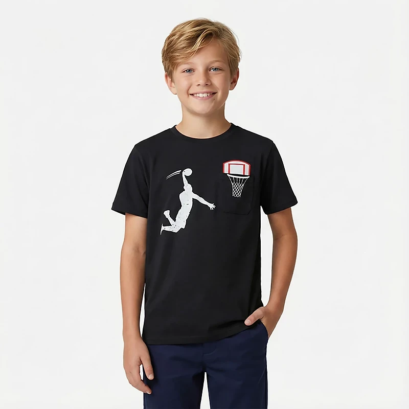 BCG Boys' Cotton Short Sleeve Jumpman PKT T-shirt