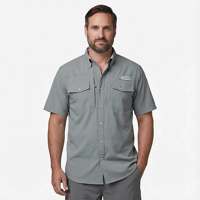 Magellan Men's Pecos River Solid Short Sleeve Shirt