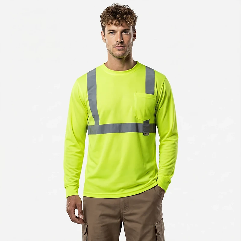 Brazos Men's Hi-Vis Long Sleeve Crew T-shirt