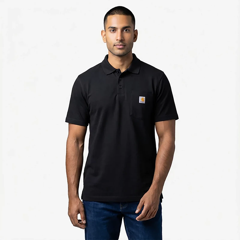 Carhartt Men's Loose Fit Midweight Short Sleeve Pocket Polo Shirt