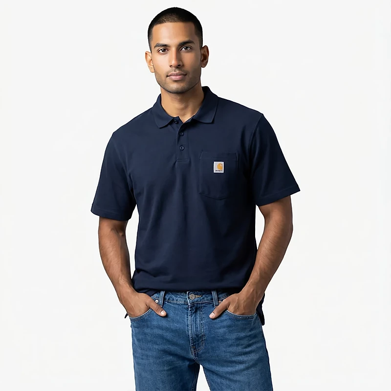 Carhartt Men's Loose Fit Midweight Short Sleeve Pocket Polo Shirt