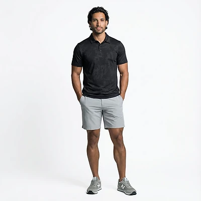 BCG Men's Golf Turbo Splash Jacquard Short Sleeve Polo Shirt