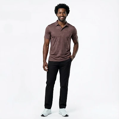 BCG Men's Golf Turbo Splash Jacquard Short Sleeve Polo Shirt