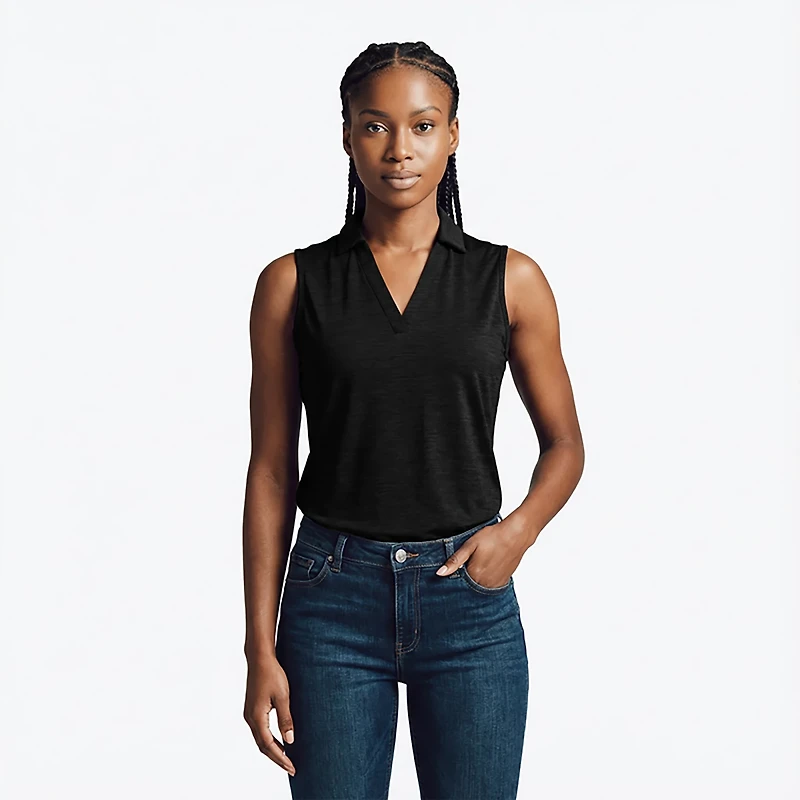 Antigua Women's Layout Sleeveless Polo Shirt