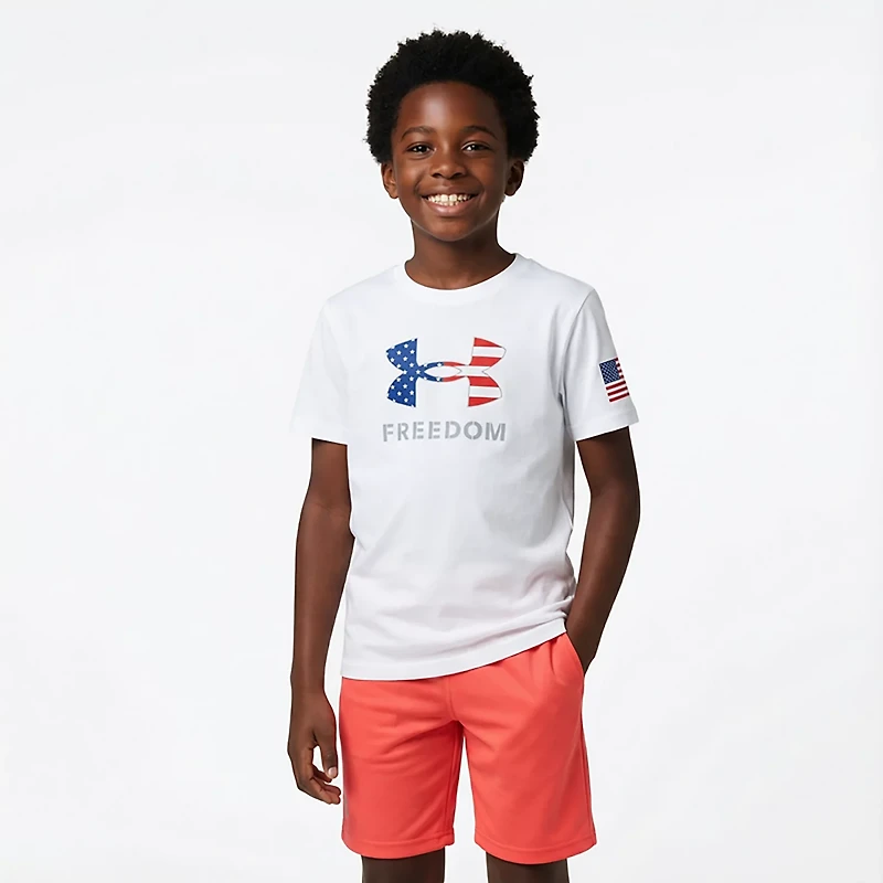 Under Armour Boys' Freedom Big Logo Short Sleeve T-shirt