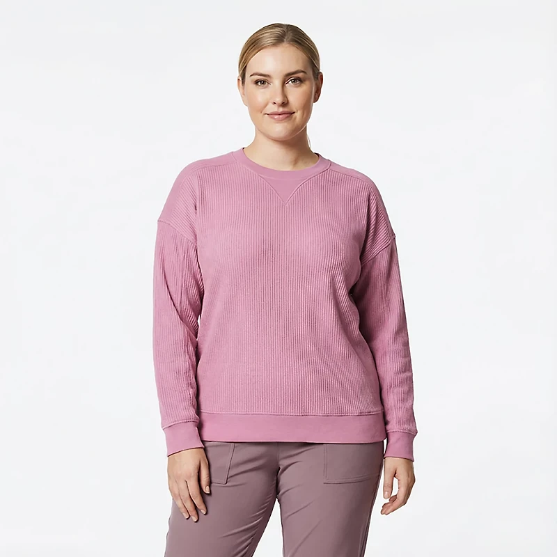 Magellan Outdoors Women's Campfire Crew Neck Ribbed Pullover