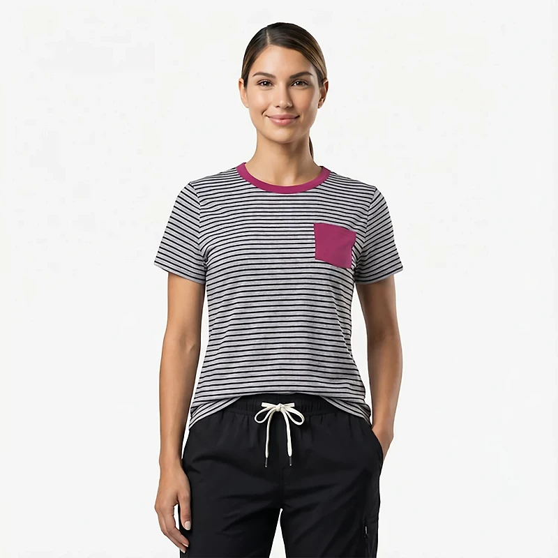 Magellan Outdoors Women's Barton Creek Striped Pocket T-shirt
