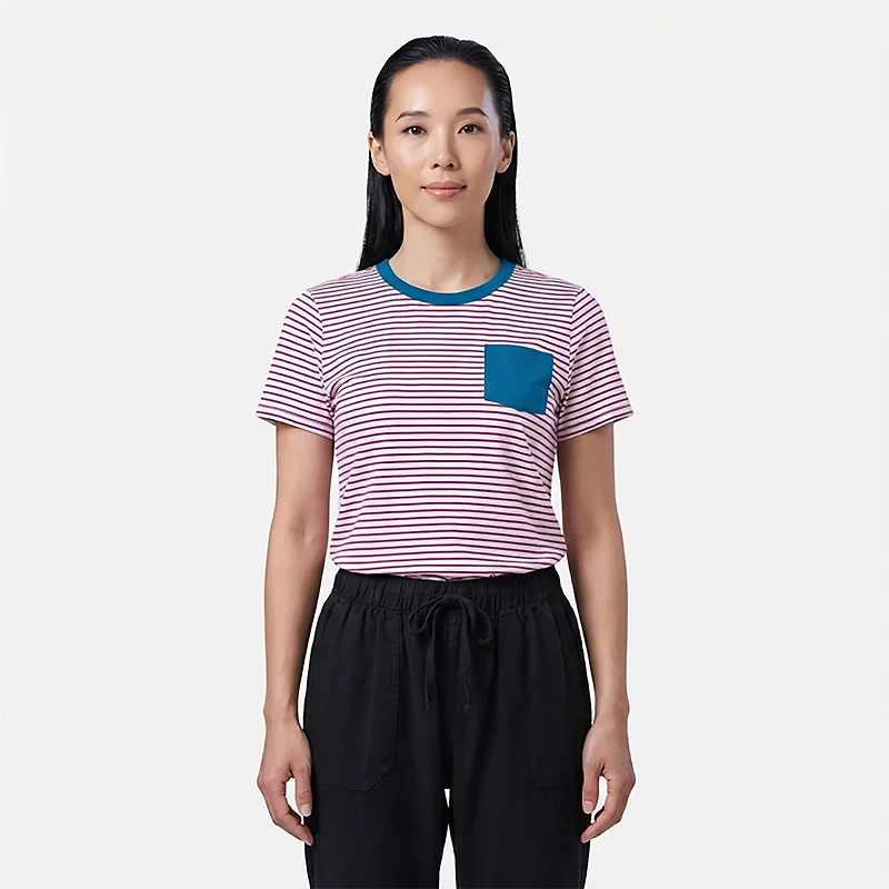 Magellan Outdoors Women's Barton Creek Striped Pocket T-shirt