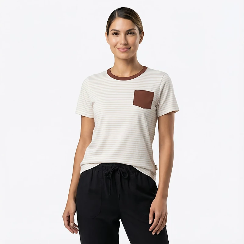Magellan Outdoors Women's Barton Creek Striped Pocket T-shirt