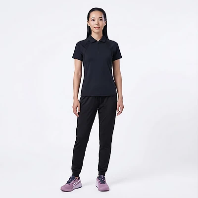 BCG Women's Tennis Piped Zip Polo Shirt