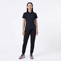 BCG Women's Tennis Piped Zip Polo Shirt