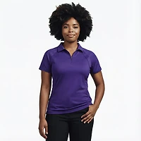 BCG Women's Tennis Piped Zip Polo Shirt