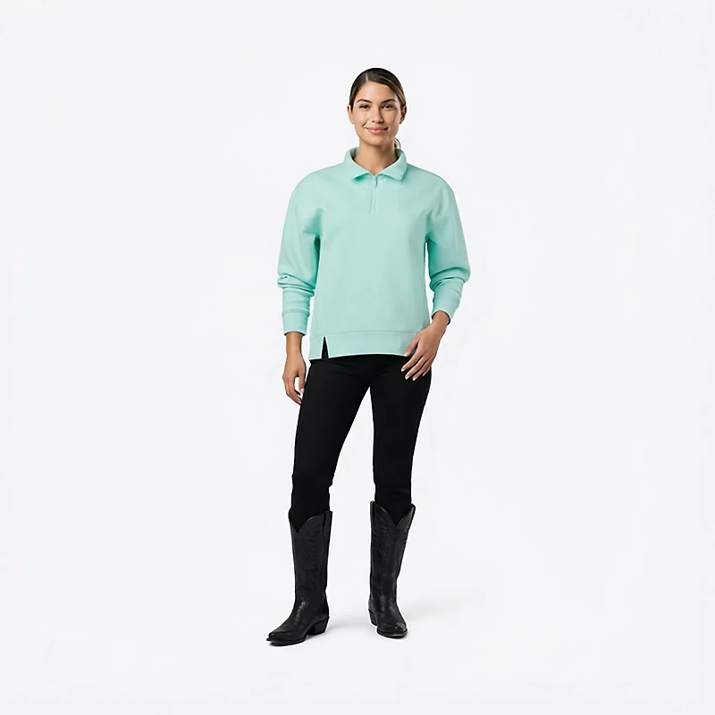BCG Women's Quilted 1/4 Zip Pullover Top