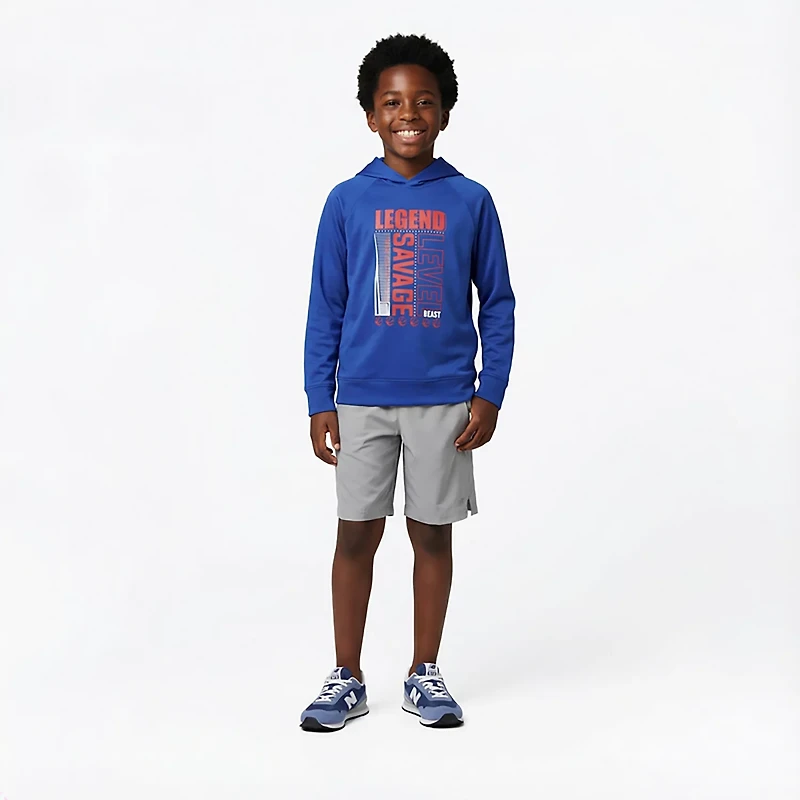 BCG Boys' Training Sport Verbiage Long Sleeve Mesh Hoodie