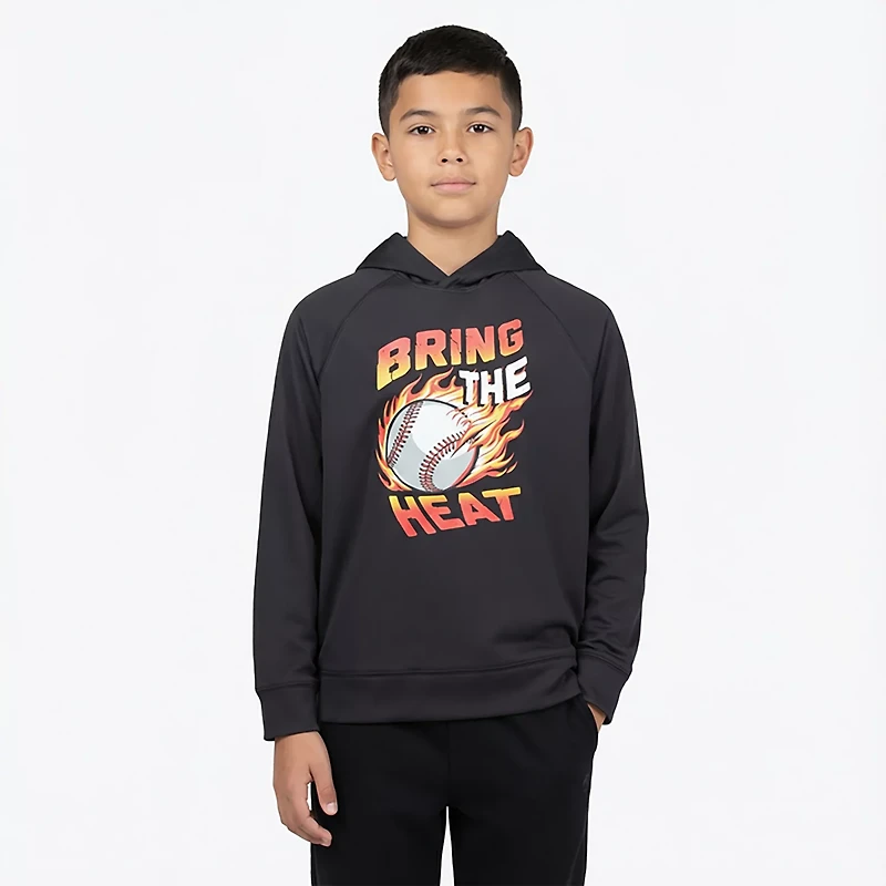 BCG Boys' Training Bring the Heat Long Sleeve Mesh Hoodie