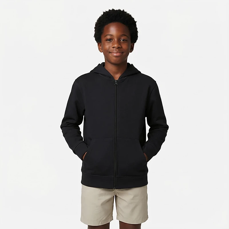 BCG Boys' Lifestyle Essential Cotton Fleece Full Zip Hoodie