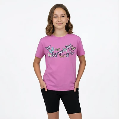 BCG Girls' Lifestyle Cotton Boxy Butterflies T-shirt