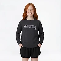 BCG Girls' Cotton Need Space Graphic Long Sleeve T-shirt