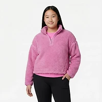 BCG Girls' Cozy Emboss 1/4-Zip Sherpa Top