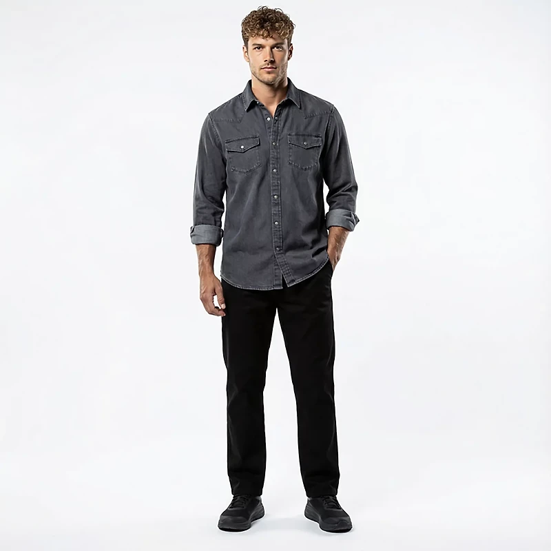 Brazos Men's Ranch Hand Denim Long Shirt Work