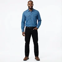 Brazos Men's Ranch Hand Denim Long Shirt Work