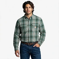 Carhartt Men's Flame-Resistant Force Rugged Flex Loose Fit Midweight Twill Plaid Shirt