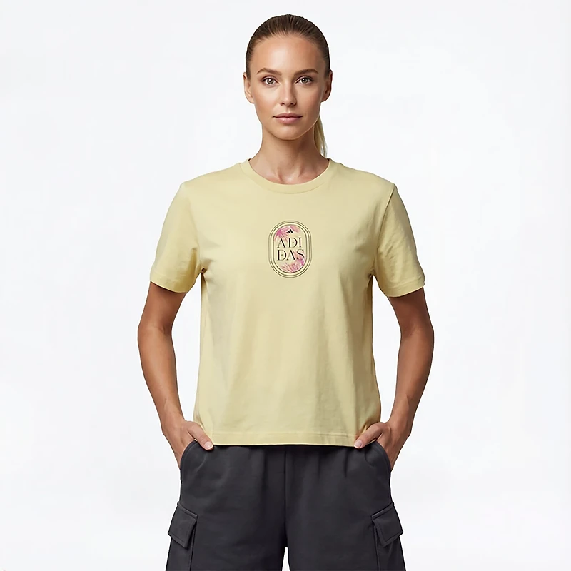 adidas Women's Jet Set Palms Graphic T-shirt