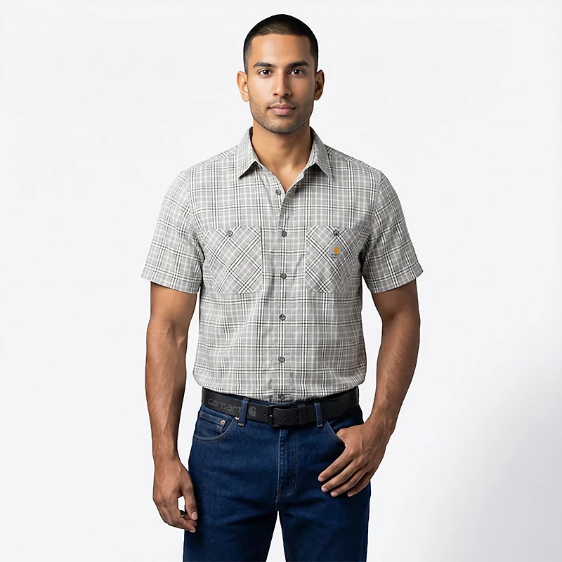 Carhartt Men's Rugged Flex Relaxed Fit Button Down Plaid Shirt