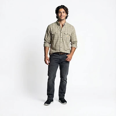 Carhartt Men's Loose Fit Midweight Chambray Long Sleeve Plaid Shirt