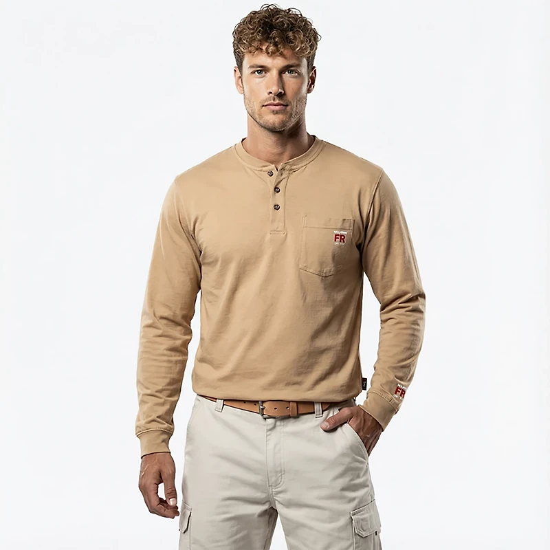 Wolverine Men's Flame Resistant Long Sleeve Henley T-shirt