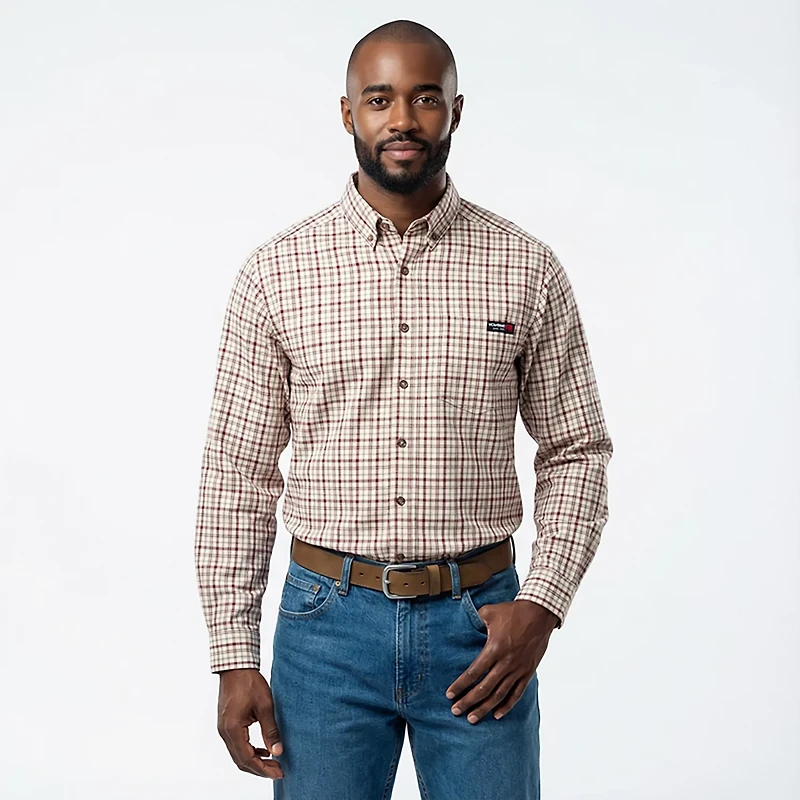Wolverine Men's Flame Resistant Long Sleeve Twill Button Down Shirt
