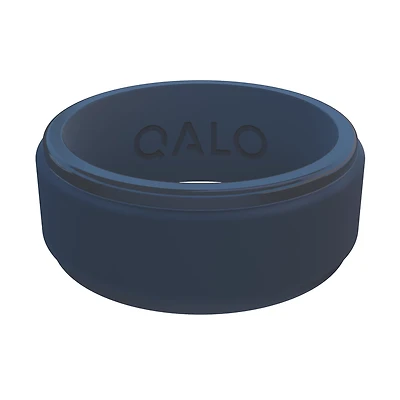 QALO Men's Polished Step Edge Silicone Ring
