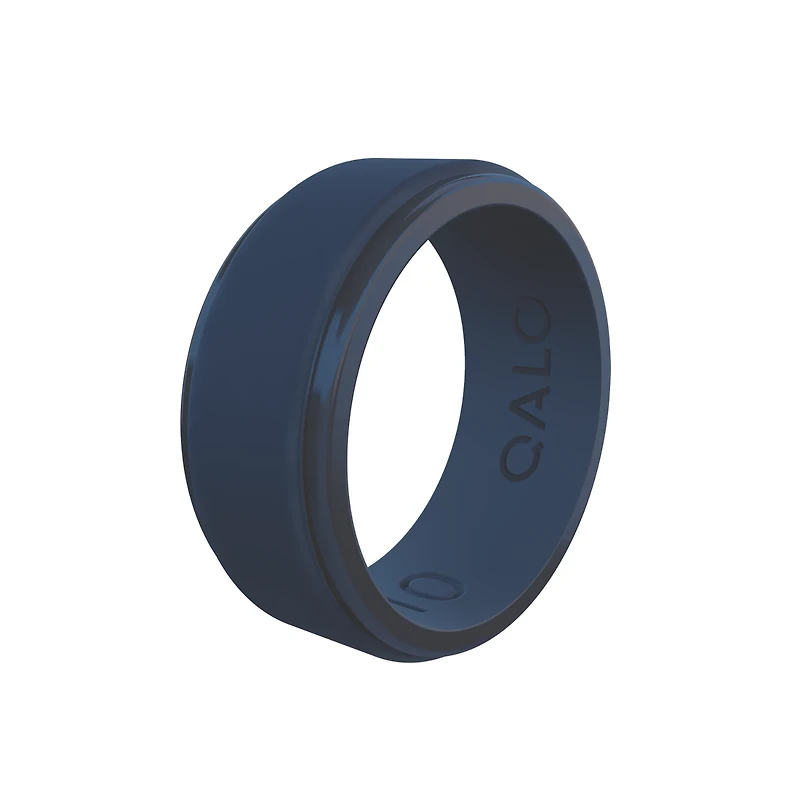 QALO Men's Polished Step Edge Silicone Ring
