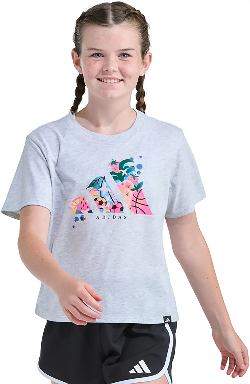 adidas Girls' Fruit Sports Heather Graphic T-shirt