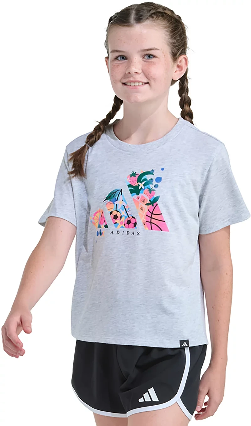 adidas Girls' Fruit Sports Heather Graphic T-shirt