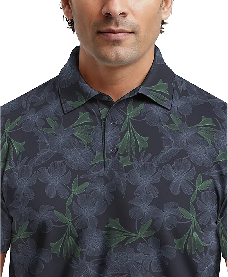 PGA Tour Men’s Short Sleeve Linear Botanical Polo