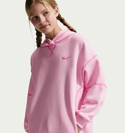 Nike Girls' Sportswear Hyper Fem V-Day Oversized Hoodie